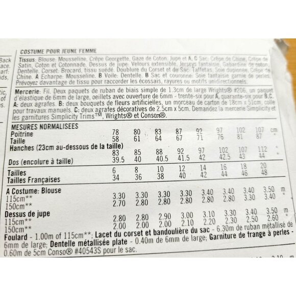 Simplicity Sewing Pattern 9966 Misses Size 14-20 RR Medieval Costume Uncut - Picture 5 of 9